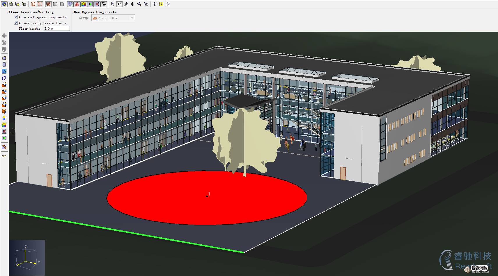 德州消防安全評估德州人員疏散能力模擬分析軟件Pathfinder7